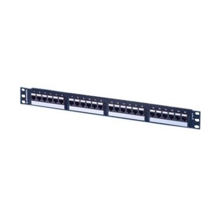 Ortronics TECHCHOICE 24-PORT PANEL, T568A/B CAT6, 110-MOD 8W8P, BLACK, 1 RACK UNIT SP6U24